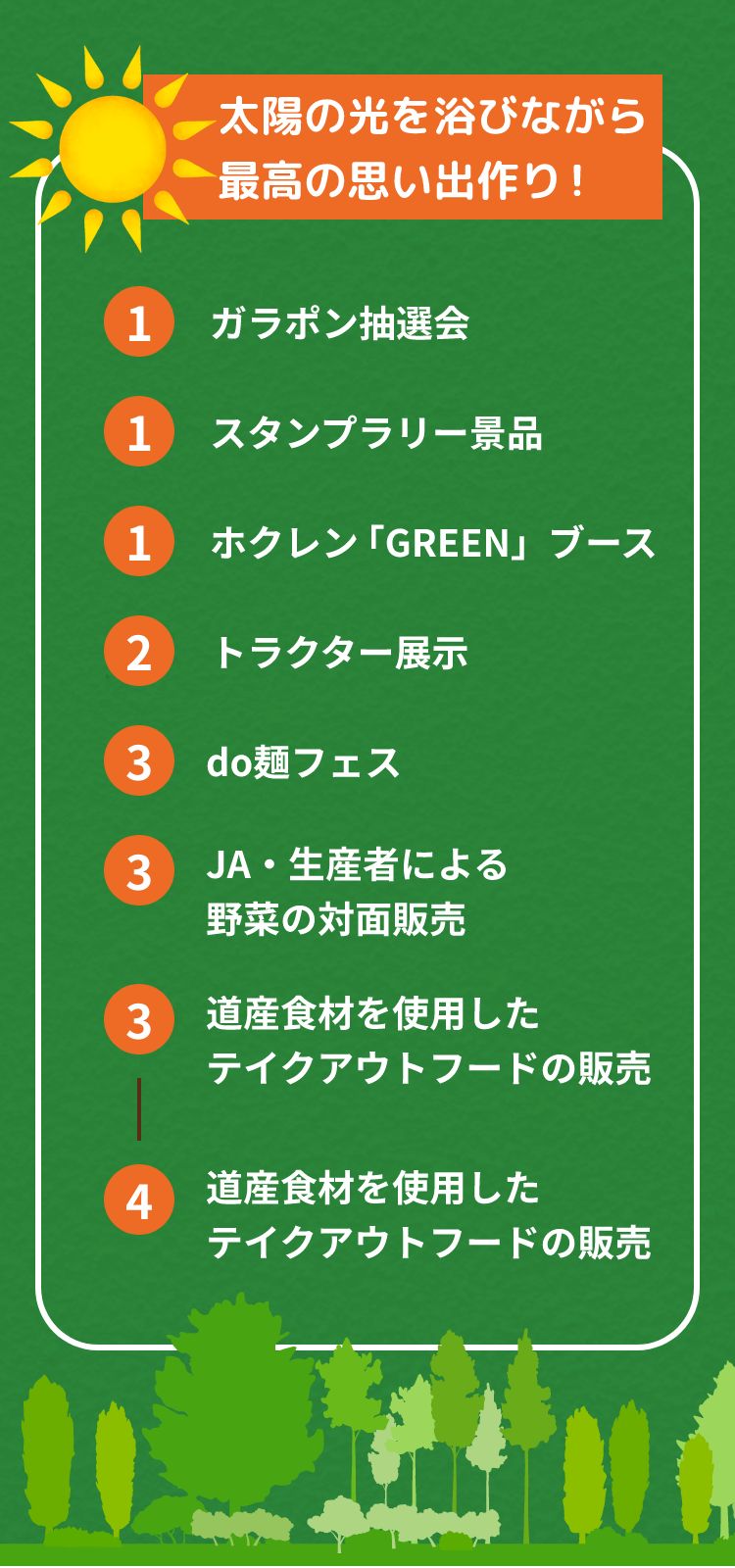 日の光を浴びながら最高の思い出作り!