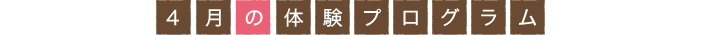 4月の体験プログラム