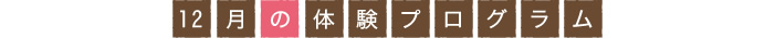 12月の体験プログラム