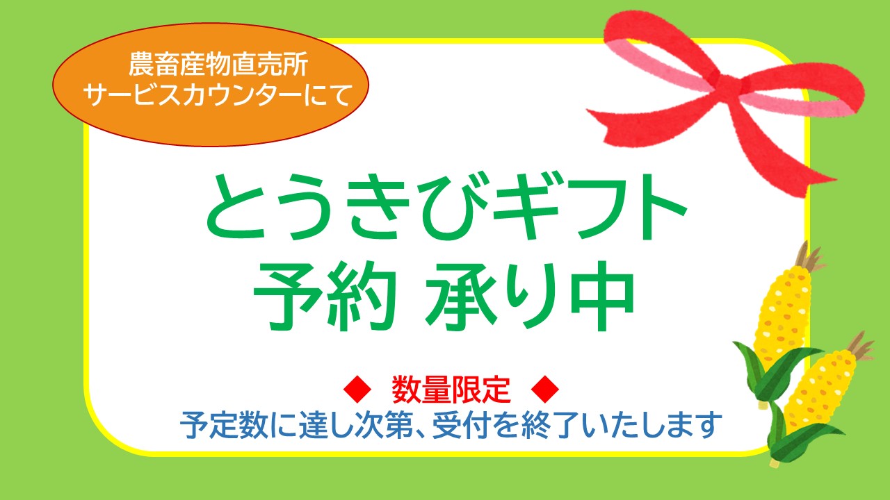 とうきびギフト　受付中！